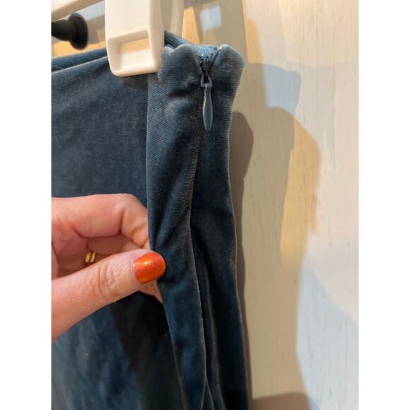 Forever 21 Blue Gray Velour High Split Pencil Skirt Women’s Small S - Picture 6 of 8